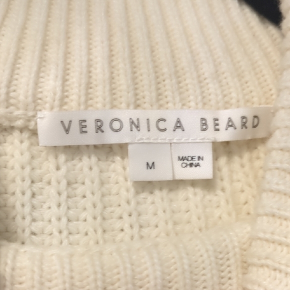 Veronica Beard "Bertilda" Cream Cable Knit Turtleneck Sweater - Picture 5 of 8